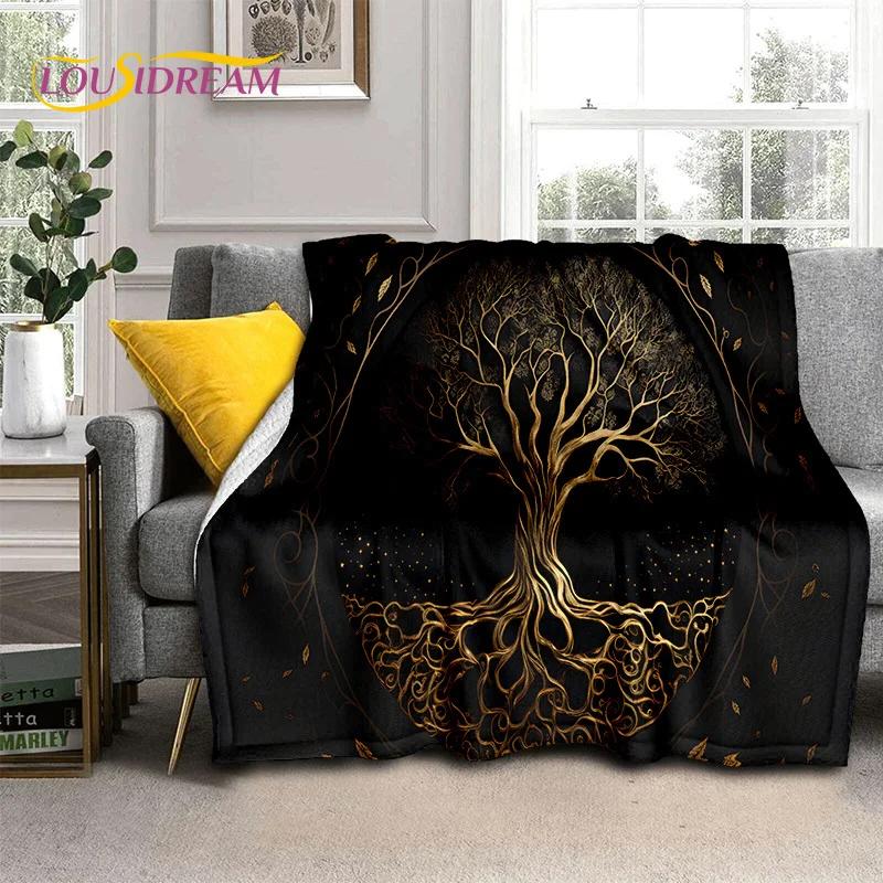 Tree of Life Nature Viking Yggdrasil Norse Soft Flannel Blankets,Throw Blanket Comfortable Blanket for Picnic Beds Home Bedroom