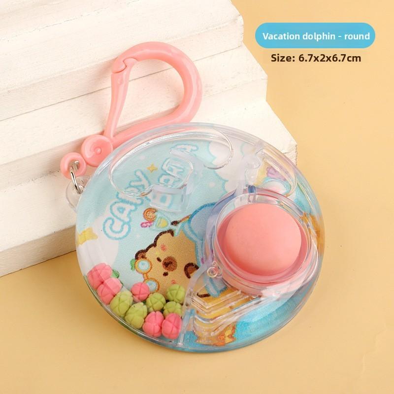 

Capybara Cartoon Keychain With Plastic Build For Kids Playroom And Use Gift Vacation Round