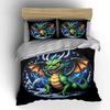 3Pcs Green Dragon With Snowy Night Duvet Cover Set With 3D Printing Design Soft Polyester Bedding Set All-Season Comfort