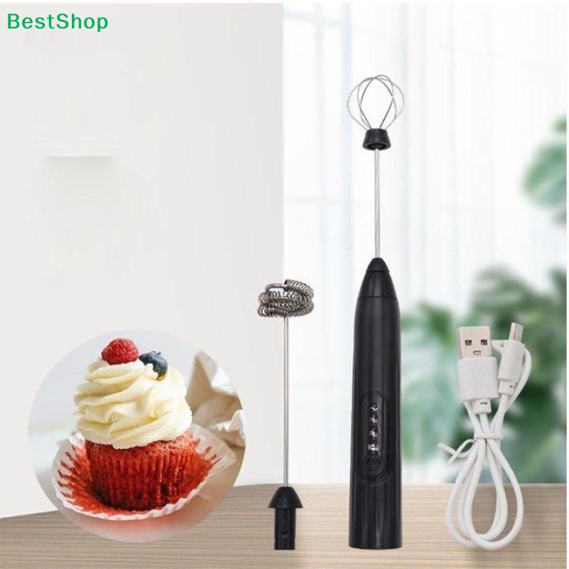 Wiederaufladbarer Hand-Elektro-Schneebesen 3 Geschwindigkeiten Edelstahl-Schneebesen für Hausbacken Kaffeeschaum Sahne Desserts