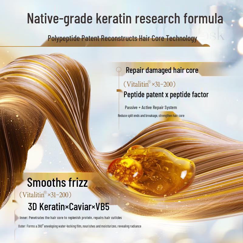 Kaviárová polypeptidová keratinová maska na vlasy