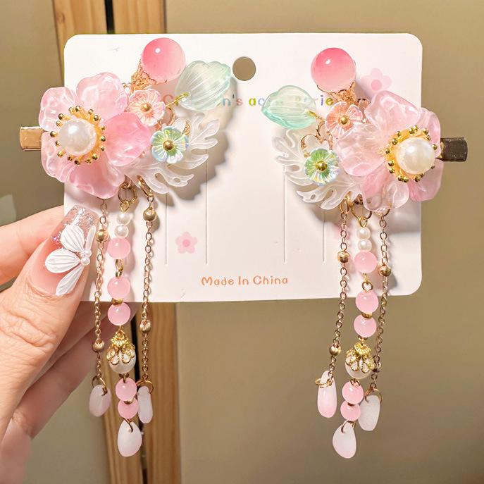 

Kids Classic Hanfu Hair Clip: Fairy Bow Tassel Hairpin for Girls