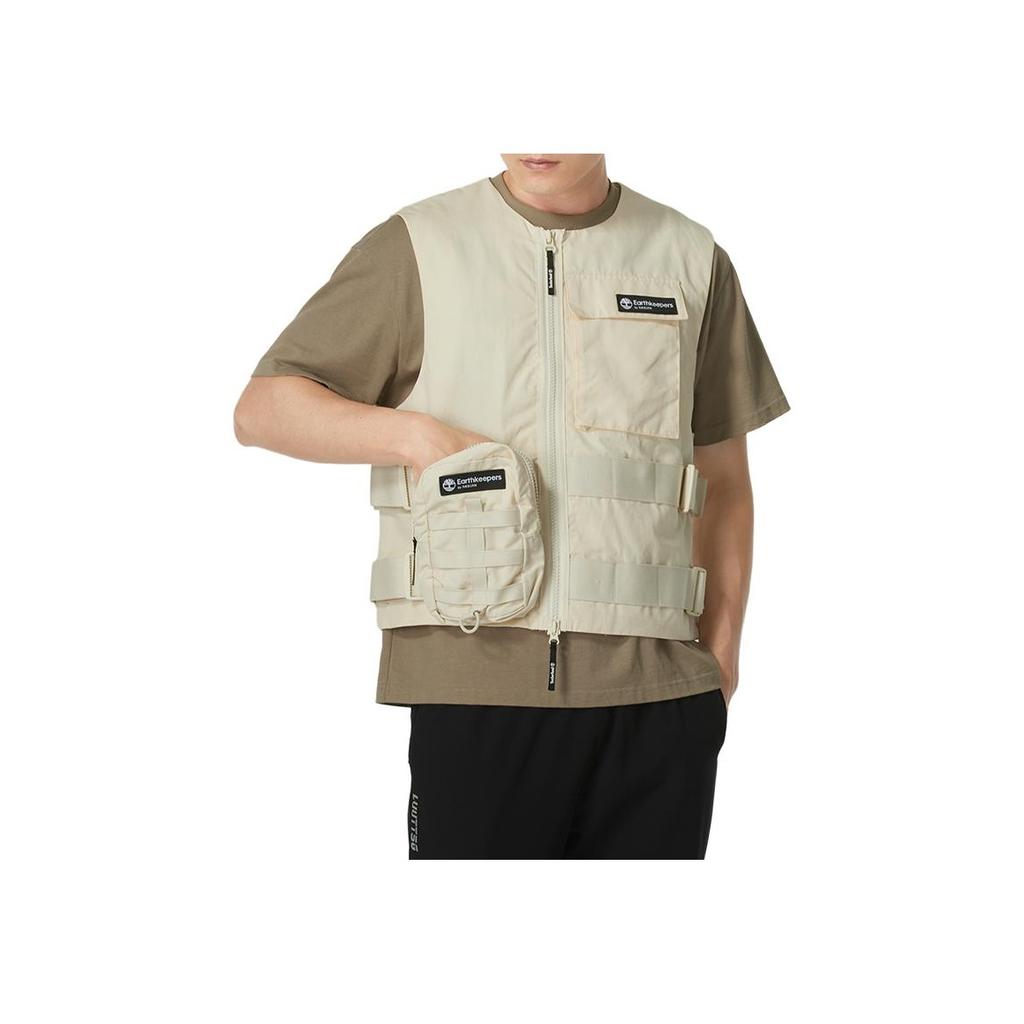 Timberland Raeburn Solid Color Detachable Pocket Round Neck Zipper Vest Unisex Vests A5ZU1-CR3
