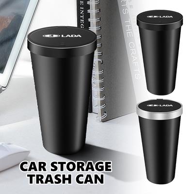 Car Trash Can Mini Waterproof Storage Cup Holder Garbage Bin Lid Accessories For Lada Niva Priora 4x4 Urban Vesta Granta Riva Qclyn77