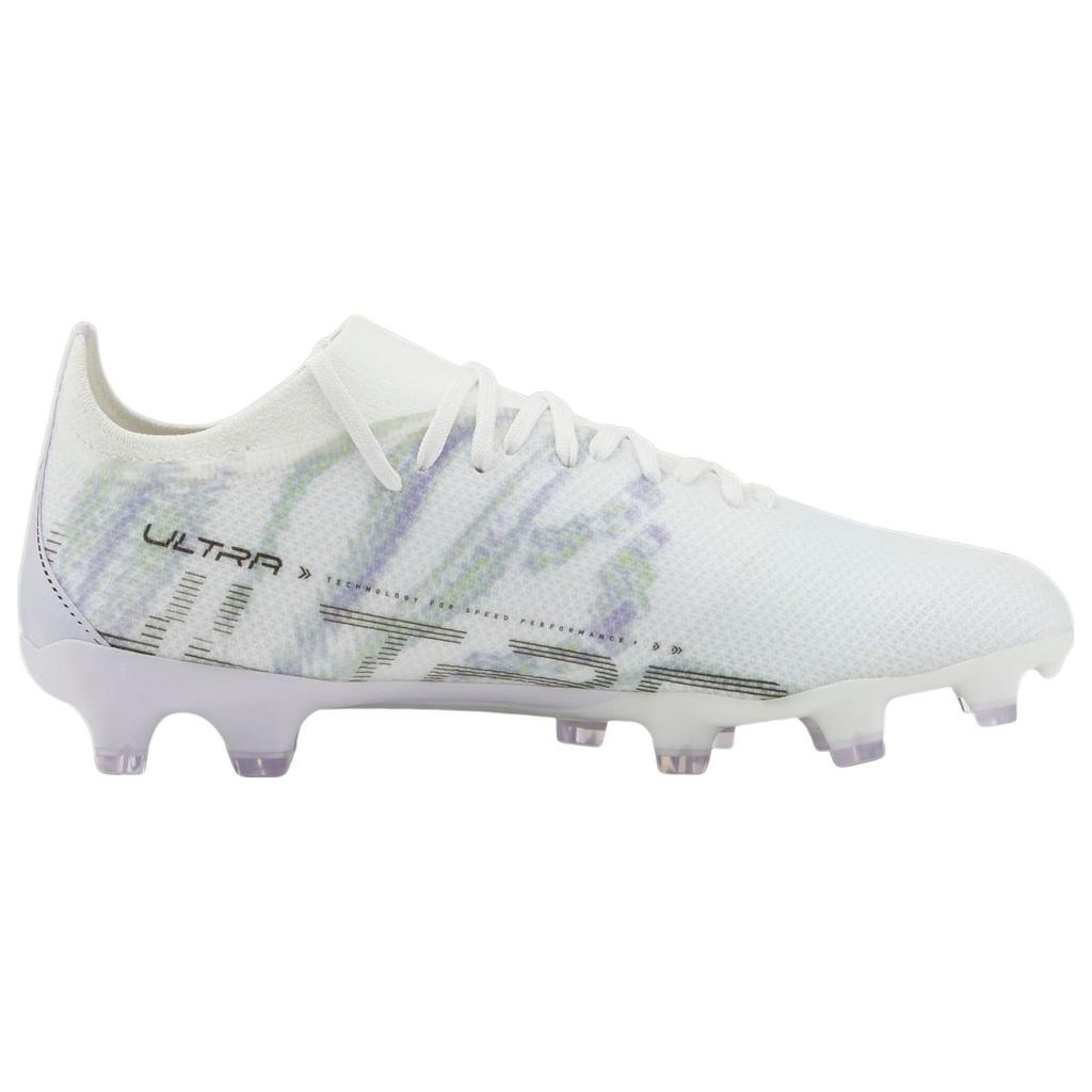 Puma Match Bl Round Toe Lace-Up Ag (Rubber Short Stud) Fg (Rubber Long Stud) Artificial Turf Soccer Shoes Women Soccer Shoes White Gray 107405-01