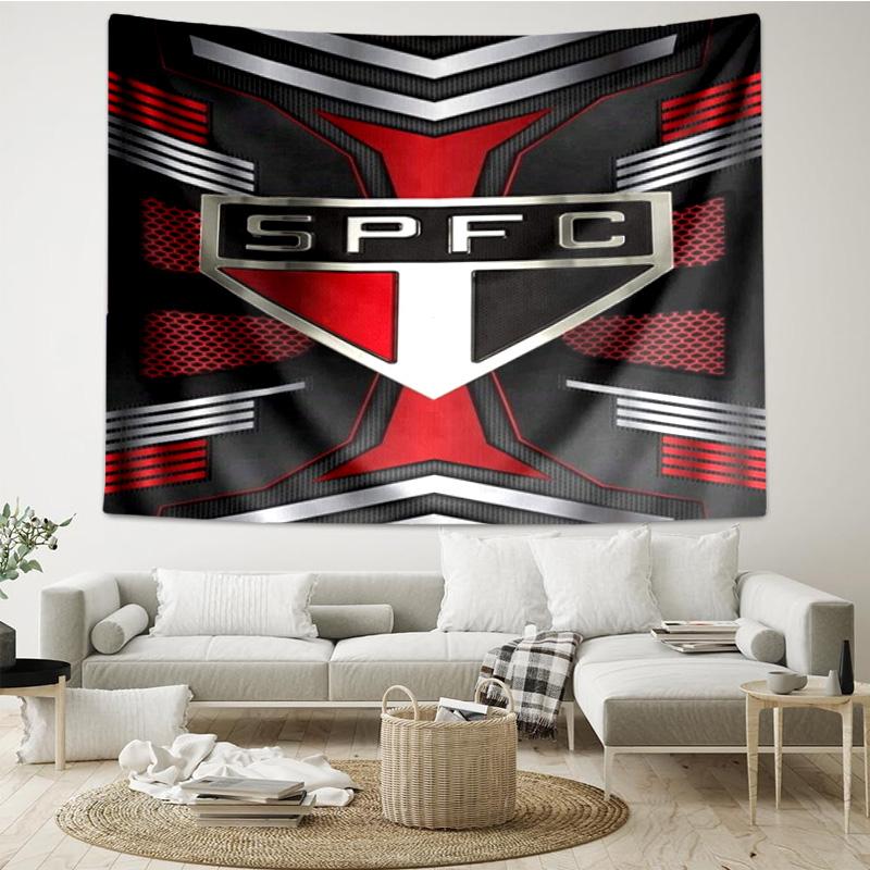 1PC Pau-lo Fc Emblem Printed Tapestry Room Decoration Wall Hanging for Living Room Bedroom, Dormitory, Birthday and Christmas Gifts