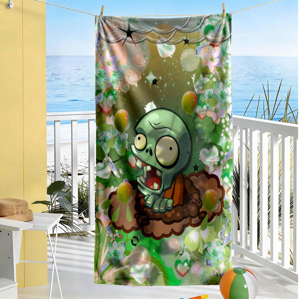 Plants Vs. Zombies Beach Towel High Absorbency & Quick-Dry Comfortable Lightweight