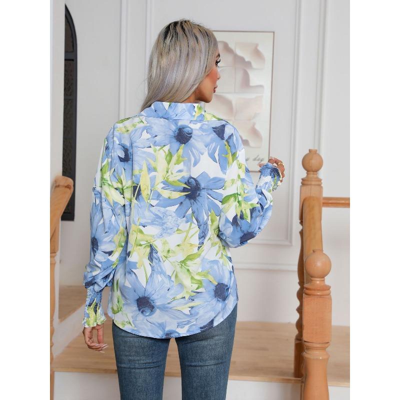 BITCED Women's Fashion Casual Long Sleeve POLO Neck Blouses & Shirts