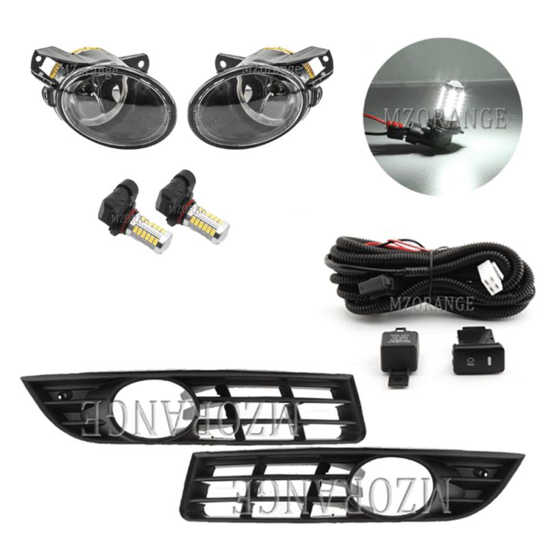 LED Fog Lights for VW Passat B6 2006-2011 Front Bumper Fog Lamp Cover Grill Bezel Headlight for Volkswagen Foglights Accessories