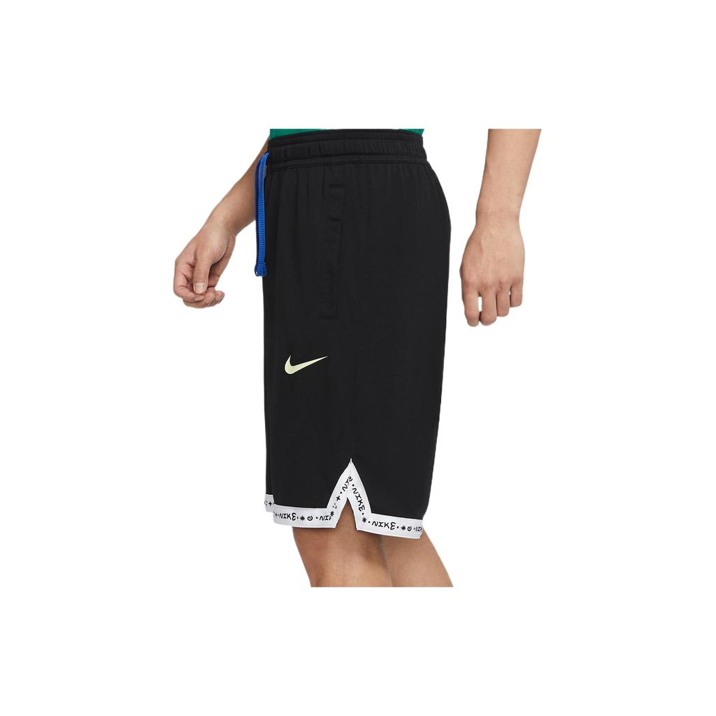Nike Cartoon Sonnenblumen-Print Lockere Mid-Waist Sportshorts Herrenshorts Schwarz DV3193-010
