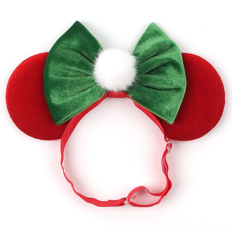 Disney 3,3" Minnie Mickey Ohr Elastische Stirnbänder Neugeborenen Mode Glitzer Verstellbares Haarband Baby DIY Haarschmuck Festival Reise