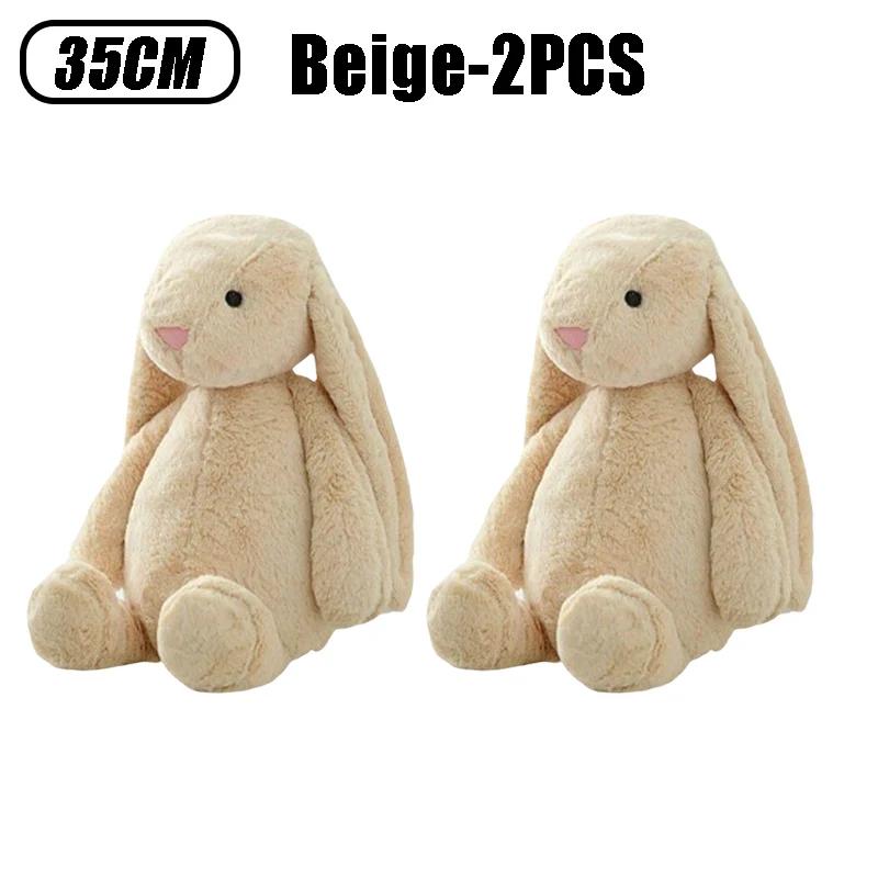 35cm Stuffed Long Ear Rabbit Soft Plush Toy Cute Bunny Cartoon Animal Sleeping Doll Kids Baby Soothing Doll Birthday Easter Gift