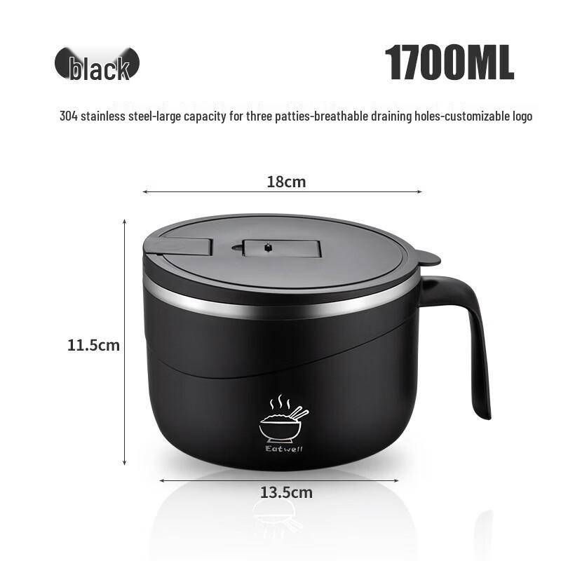 Zhishi Portable Stainless Steel Instant Noodle Bowl