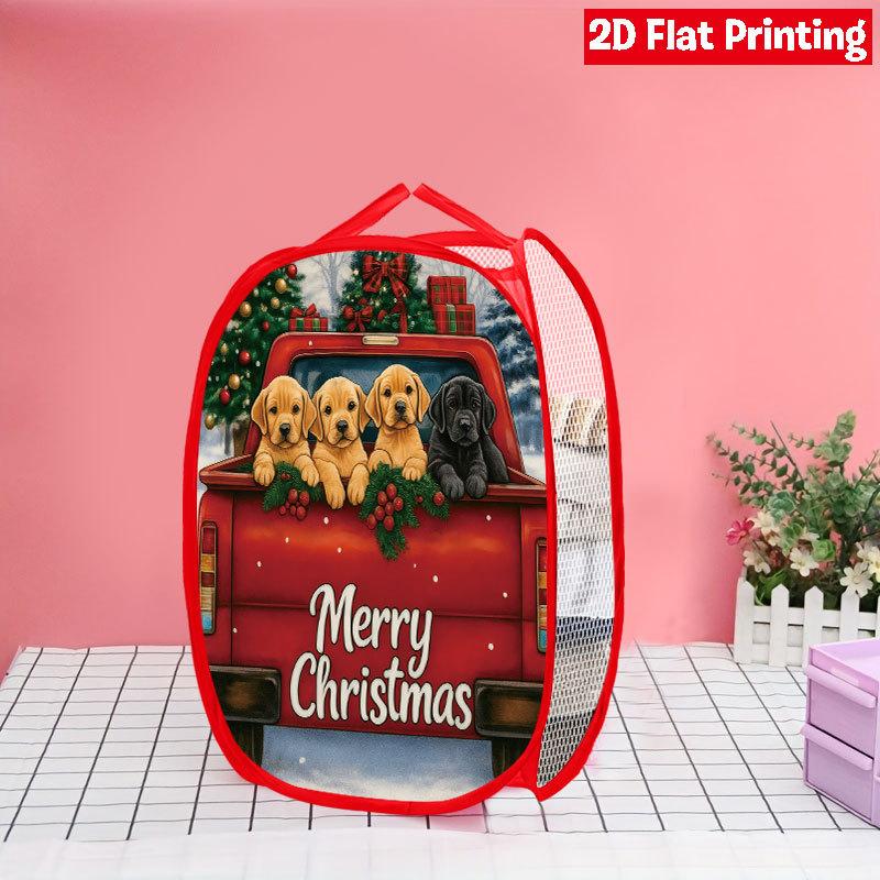 1Pcs Christmas Cardinal Pop-Up Laundry Hamper Expandable Mesh Hamper Basket for Room Bedroom Bathroom Organization Contemporary Storage