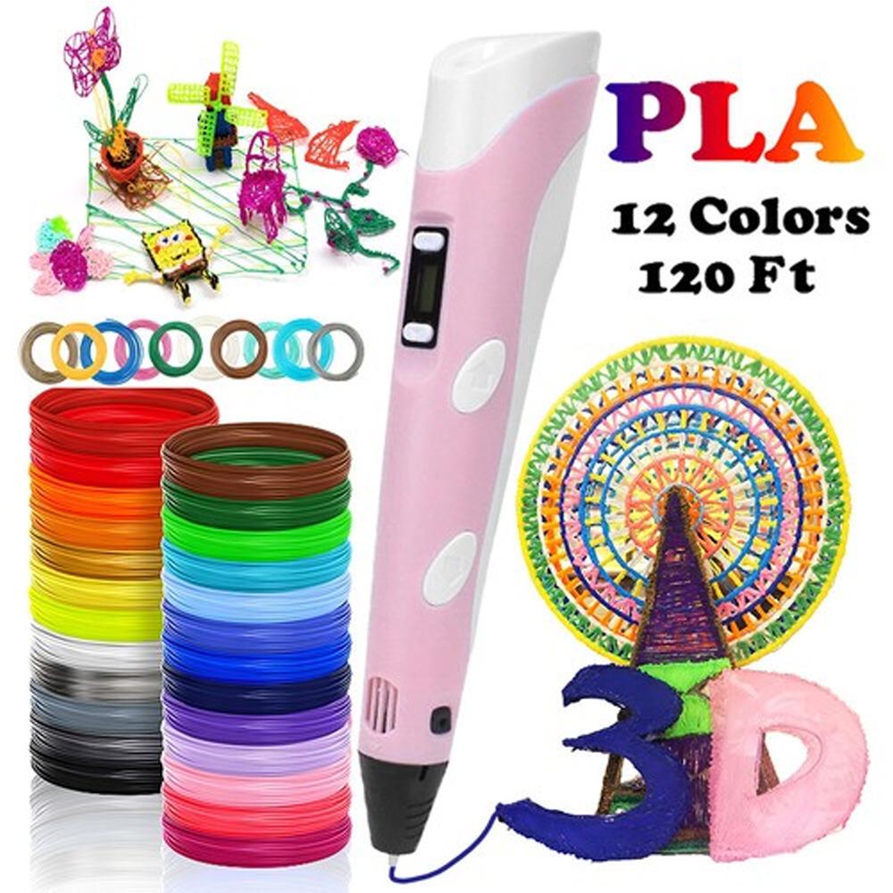 

Набор 3D ручек для рисования, 3D принтер для рисования, 3 м, 12 цветов, PLA-пластик, подарок для детей - Доступен в четырех цветах