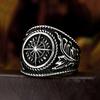 New Fashion Vintage Viking Compass Rings For Men Stainless Steel Nordic Anchor Ring Punk Amulet Jewelry Gifts Dropshipping