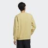 Adidas Large Logo Print Crew Neck Sweatshirt Men Tops Yellow HY5840