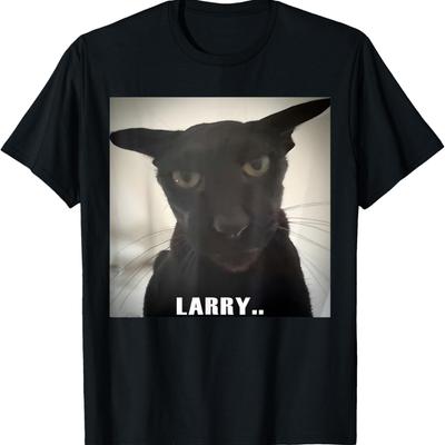 Evil Larry Meme Larry Cat Meme Cursed Memes Brainrot Memes T-Shirt(2)
