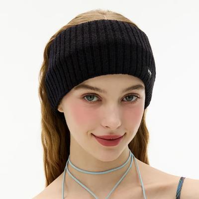 Basic Knit Logo Hairband _ Black