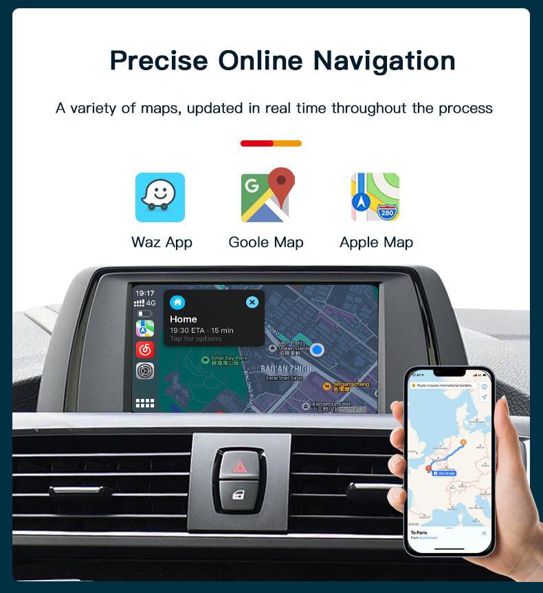 BMW Wireless CarPlay Decoder with Huawei Hicar and Reverse Camera Support
