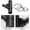 Radiator Coolant Y-Pipe Fit for Ford F250 F350 F450 F550 E350 E450 Excursion 6.0L Diesel - Black Weldless Aluminum Coolant Hose Connector Replacement