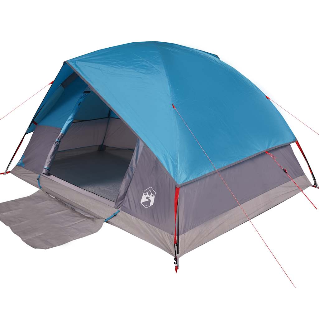 Vidaxl Family Tent, Dome, 6-Person, Blue, Waterproof