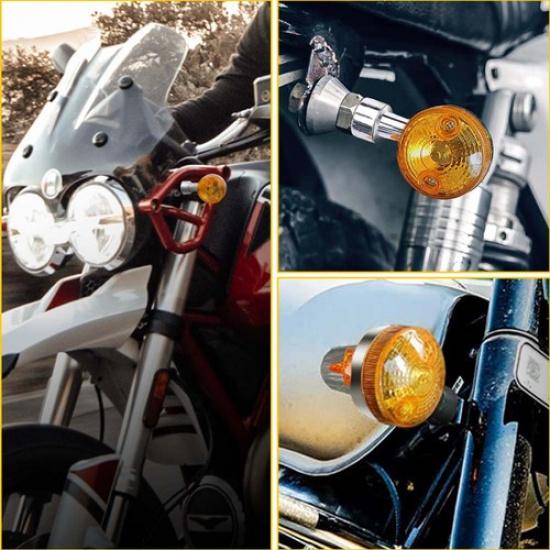 4X Motorcycle Turn Signals Blinker Lights Amber For Honda Shadow Aero 750 VT750C