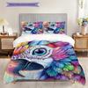 Parrot Pattern Bedding Quilt Set Quilt Cover Pillowcase Home Decoration Birthday Gift (1 * Duvet Cover + 2 * Pillowcase, Without Core)