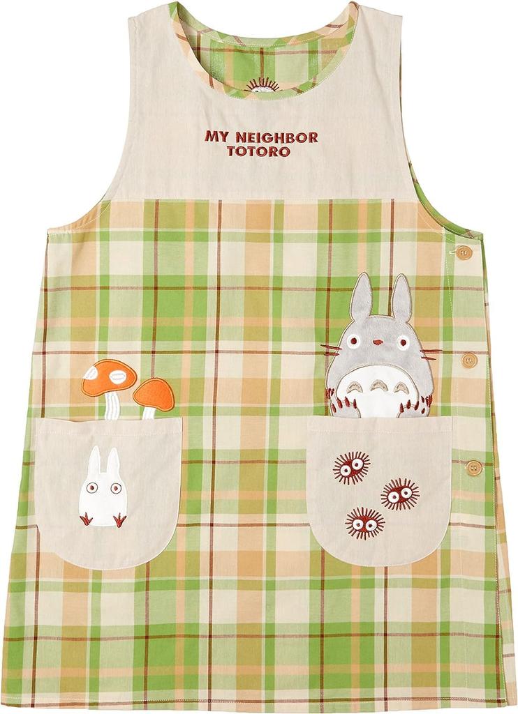 Marushin Ghibli Apron for Women - My Neighbor Totoro - Totoro and Mushrooms - Cute Character Design - Adult Size - Apron Type - Suitable for Nursery S
