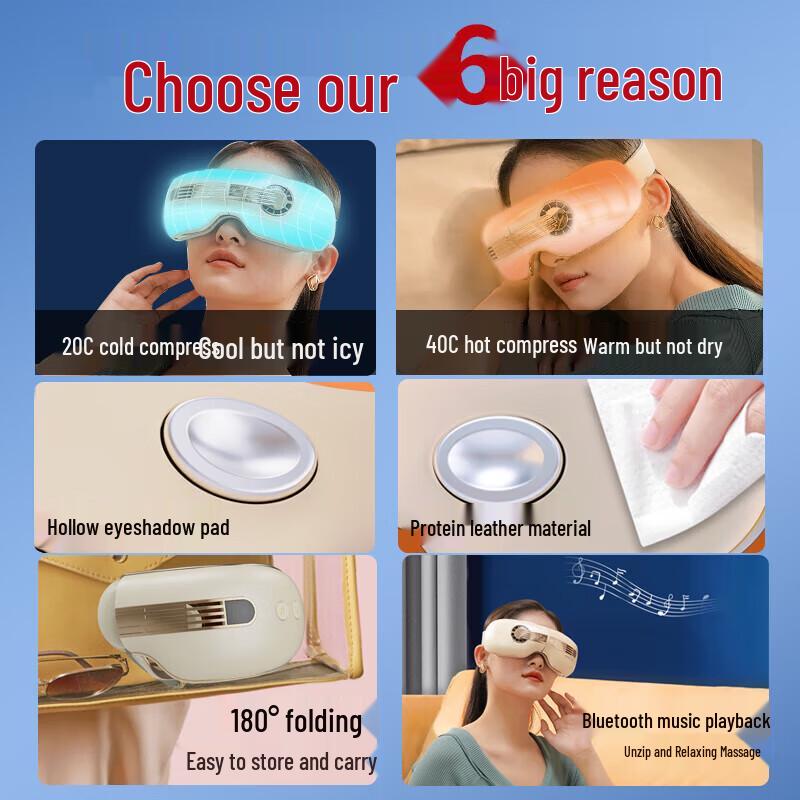 HEZHENG Multi-Airbag Foldable Smart Eye Massager