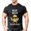 Sommer Herren Freizeit T-Shirts Betrunkene Küken Bier Aufdruck Sport T-Shirts Bequemes Kurzarm T-Shirt Bierzeit Madafakas Shirt