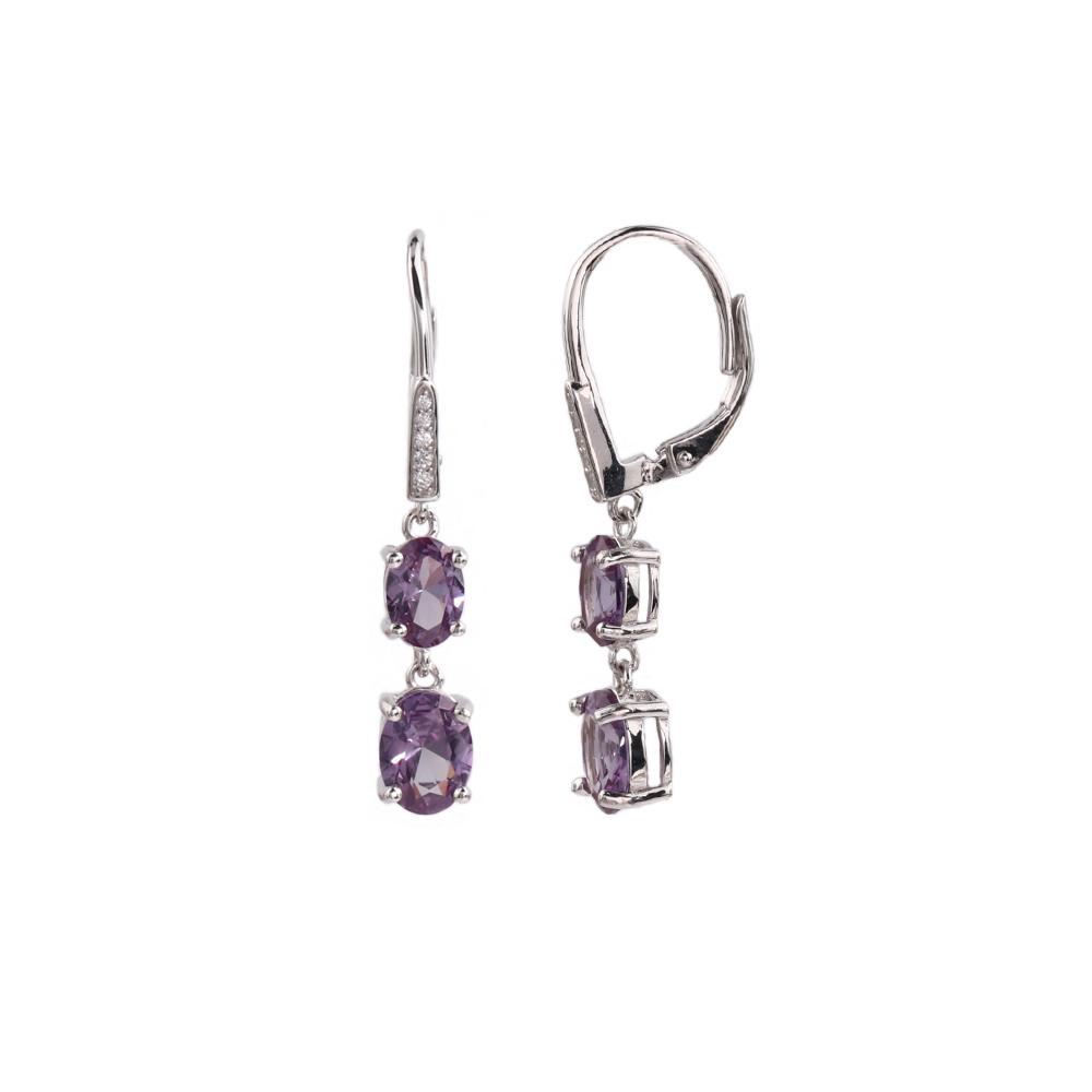 

Роскошные серьги-подвески из стерлингового серебра 925 пробы с меняющим цвет александритом нано, изящные украшения для женщин, подарки на помолвку M фиолетовый