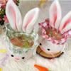 Easter Rabbit Candy Bag Large Cute Long Ears Bunny Plush Drawstring Gift Bag Easter Treat Bags Spring Decor For Kids Boys Girls