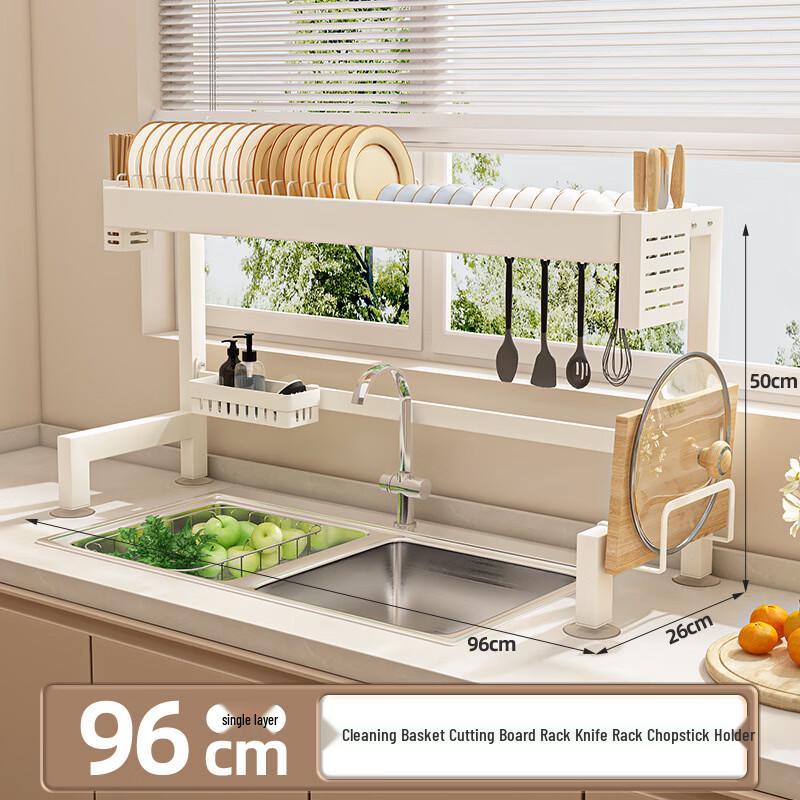 Nordic Style Carbon Steel Foldable Kitchen Sink Dish Drying Rack