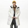 Neuer nationaler Standard % Weiße Entendaunen Lange Daunenjacke für Herren und Damen im Winter Locker mit Kapuze Verdickt Paarkleidung