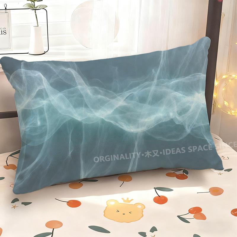 Blue Waves Pillowcase For Home Suitable For Sofa Bedroom Car Pillow Cover Cushion Rectangular Back Cushion