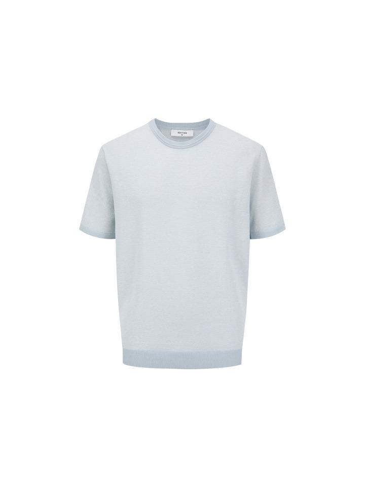 EDITION Men'S) Two-Tone Color Block Round Short Sleeve T-Shirt_Nef2Er1924