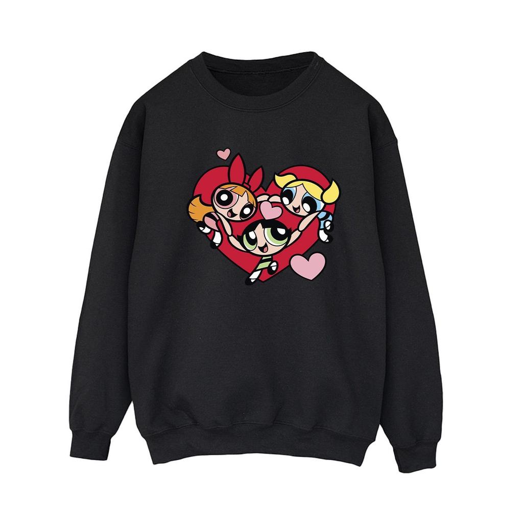 The Powerpuff Girls Womens/Ladies Holding Hands Heart Sweatshirt