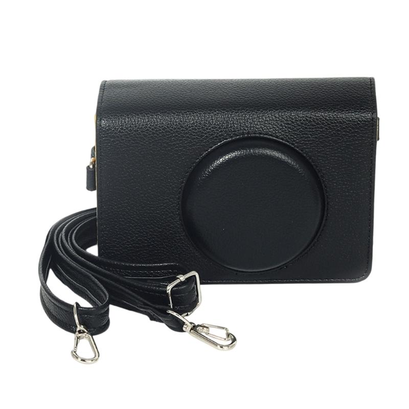 PU Leather Case Camera Bag with Shoulder for MS200 Solid Color Carrying Case Portable