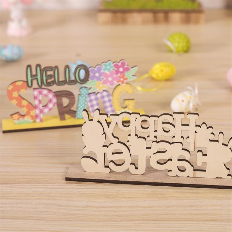 Easters Decors Tabletop Centerpieces Signs,Easters Bunnies Wood Table Signs,Easters Decorations for Home Table Decors