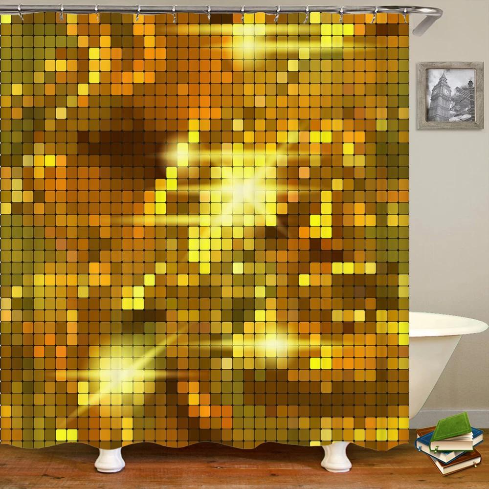 Golden Fantasy Colorful Print Shower Curtain Waterproof Polyester with Hook Bathroom Curtains Home Decoration 3D Shower Curtain