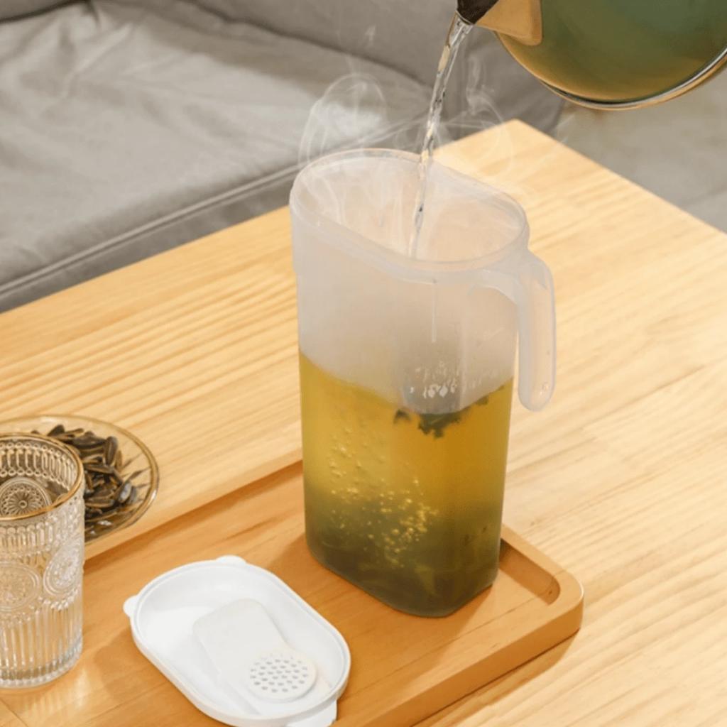 1800/2500 ml stor kapasitet kald vannkoker husholdningsplast gjennomsiktig fruktte kald te vannkoker hvit kokende vannkoker