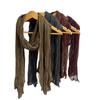 Spring And Summer Thin Cotton And Linen Scarf Slender Narrow Shawl Natural Texture Pleated Silk Scarf Versatile Retro Multi-Color