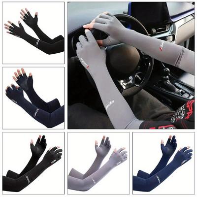 Solar Arm Sleeves Men Cycling Gloves Hand Long Sleeves Driving Arm Cover Summer Woman Cool Muff Sun Protection Motorcyclist