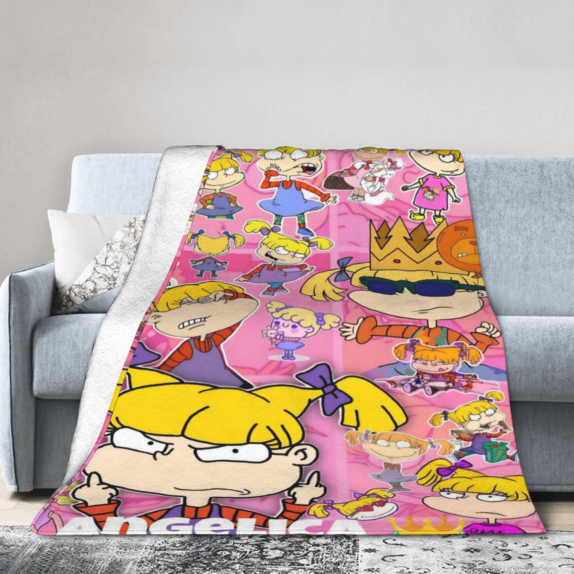 Rugrats Angelica Pickles Pattern Blanket Soft Fluffy Plush Throw Blanket For Living Room Camping Flannel Bedspread Bed Cover 80x120cm(31x47inch)