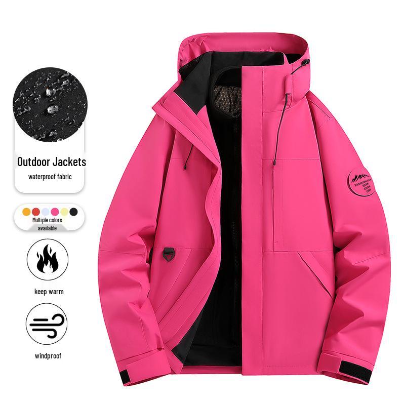 Unisex Three-in-One 5000mm Waterproof Detachable Jacket 4XL