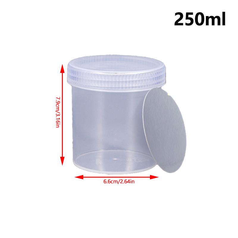 Průhledná uzavřená plechovka s víkem Plastová prázdná balící láhev Kruhové úložiště kbelík Sklenice na sušenky Potravinářské uzavřené plechovky Nádržka