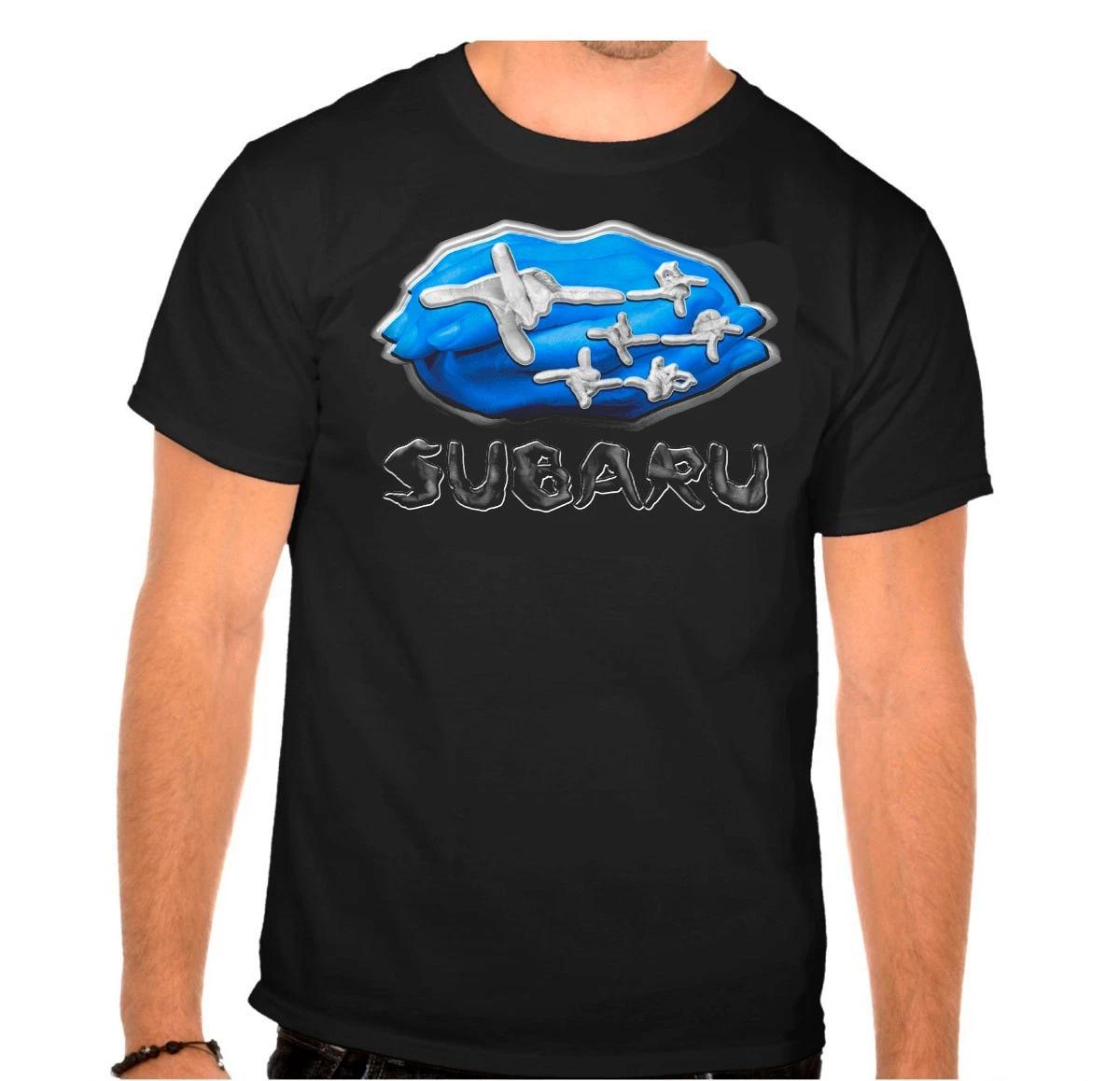 Subaru Logo Car Logo Finger Picture Black 100% Cotton T-shirt Mens Tees Top -869 -Kids- M