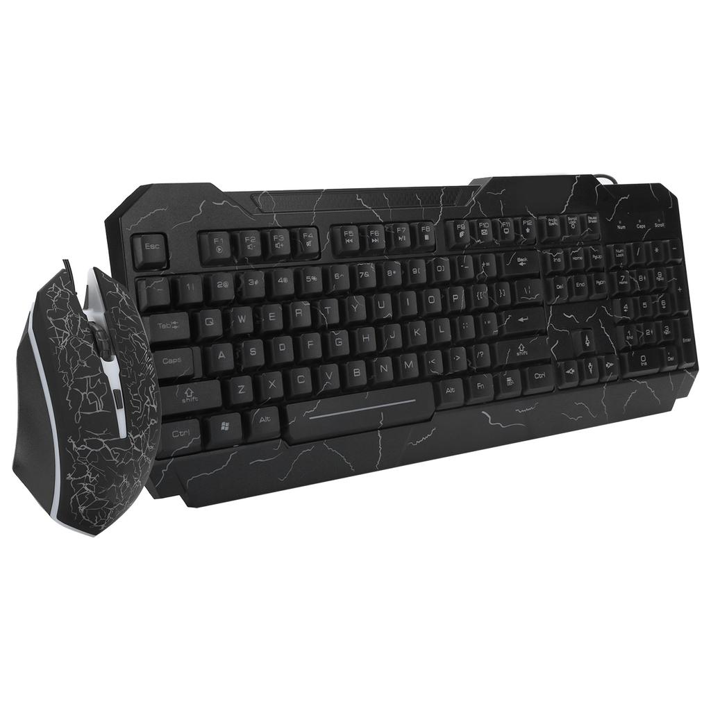 Wired Keyboard and Mouse Set Mechanical Cracked Character Illuminated Gaming AccessoriesD620