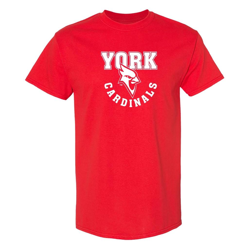 York College Cardinals Arch Logo T-Shirt - Red